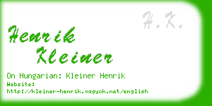 henrik kleiner business card